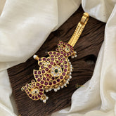 Premium Gold Look Alike Hair clip - Red Green and White -G11287
